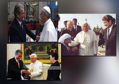 Berisha uron të krishterët me albumin e veçantë nga takimet me Shën Terezën dhe tre Papët e Romës