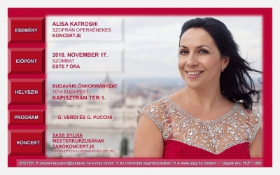 Sopranoja Alisa Katroshi ne Budapest për të performuar më 16-17 nëntor
