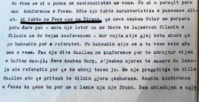 Faksimile e fjalës së E.Hoxhës në plenumin e dytë të Beratit, 23-27 nëntor 1944