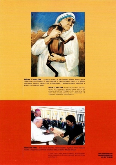 Piktori i dhuroi Papa Gjon Palit II portretin e Nënë Terezës