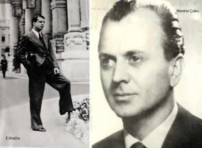 Enver Hoxha në Bruksel dhe Mentor Çoku në një foto të rinisë