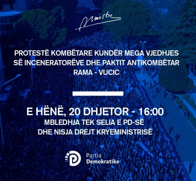 Berisha: Nesër protestë kundër Rama - Vuçiç dhe inceneratorëve
