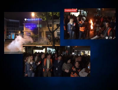LIVE/ Banorët e &quot;Unazës&quot; rrethojnë Drejtorinë e Policisë: Lironi Klevis Balliun dhe 3 protestuesit