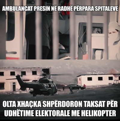 Ambulancat presin në rradhë përpara spitaleve,Rilindja shpërdoron taksat për udhetime elektorale me helikopter