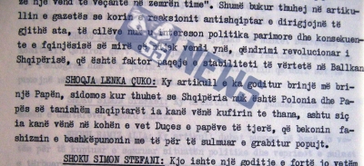 1984/Kur Lenka Çuko, i “thyente brinjët&quot; Papa Gjon Palit II