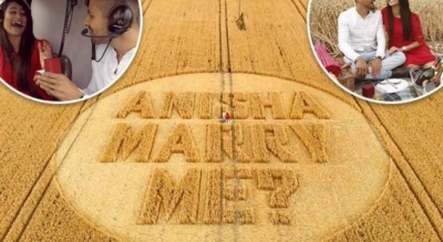 FOTO/ Propozimi romantik në fushën e misrit