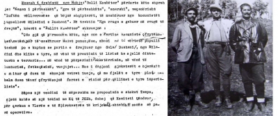 Pjesë nga përkthimi i kujtimeve të Mugoshës, si dhe E.Hoxha në mes të D.Mugoshës e M.Popoviçit në vitin 1943