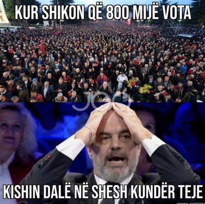 Kur shikon që 800 mijë vota kishin dal në shesh kundër teje....