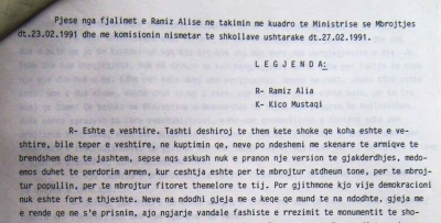 1991/R.Alia: Rrëzimi i monumentit akt fashist, por ne jemi të gjithë enverë