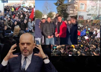 VIDEO/ Gjimnazistët protestë kundër qeverisë: Rama ik