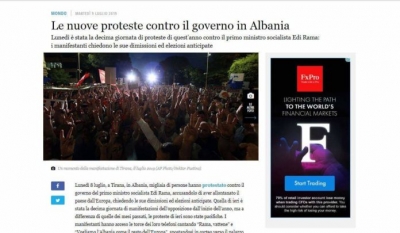 Media italiane: Protesta të reja në Shqipëri, kërkohet dorëheqja e Ramës