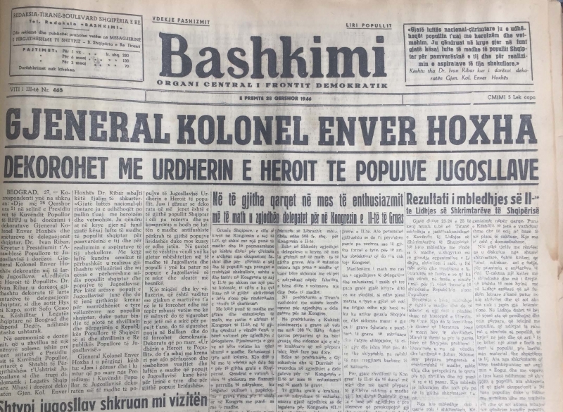 E.Hoxha: “Do ta mbaj me krenari dekoratën e heroit të popujve jugosllavë”