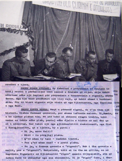 Qeveria e parë e rigonit, formuar në Berat në tetor 1944 dhe faksimile nga mbledhja e vitit 1979 