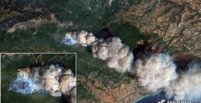 Imazhet satelitore të zjarrit në Greqi