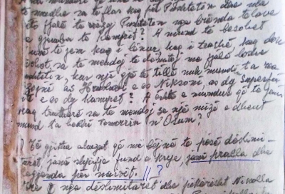 Shkrimi i Idriz Hallunit gjatë mbrojtjes në dënimin e fundit të vitit 1975