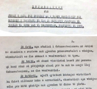 1992/Eshtrat e para të gjetura të personave të vrarë nga diktatura