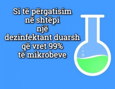 Si të përgatisim në shtëpi një dezinfektant duarsh që vret 99% të mikrobeve!!