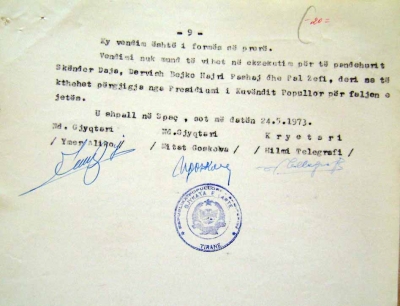Pjesë nga dispozitivi i vendimit të Gjykatës së Lartë në Spaç