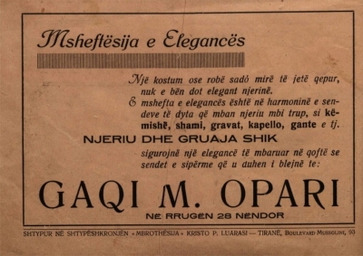 Eleganca sipas firmës &quot;Gaqi M. Opari&quot;