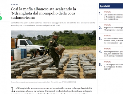 Europa Today: Mafia shqiptare po largon Ndranghetën nga Amerika e Jugut