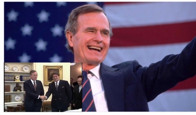 “Dielli u shua për heroin e lirisë së kombit amerikan dhe mbarë njerëzimit, Presidentin George H Bush”