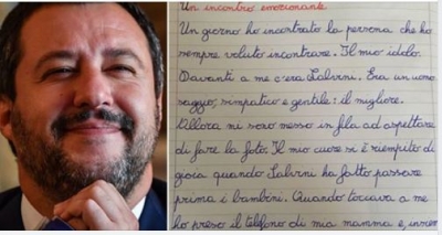 “Je idhulli im”, letra prekëse e 9-vjeçarit për Matteo Salvinin