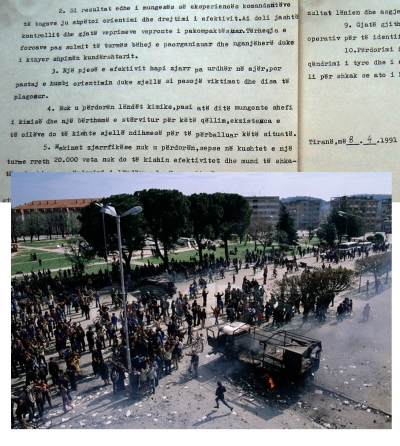 2 prilli 1991/Do përdoreshin lëndët kimike kundër protestuesve, u përdorën armë