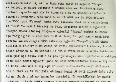 1961/Sigurimi i jashtëm kujtoi se zbuloi bombën atomike, i besoi një mashtruesi italian