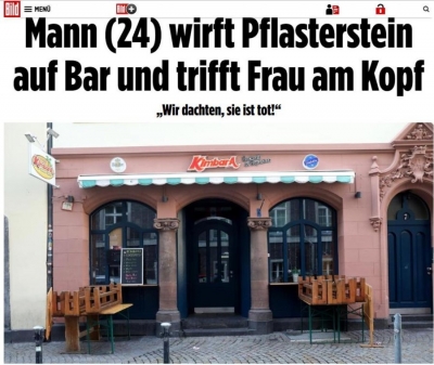 Shqiptari trondit Gjermaninë/ Nuk e lënë të futet në lokal, godet me gur në kokë...