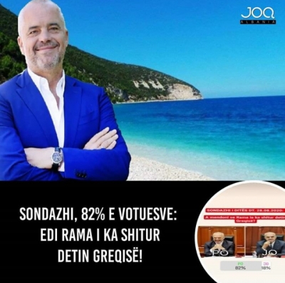 SONDAZHI/82% e votuesve:Edi Rama i ka shitur detin Greqisë!