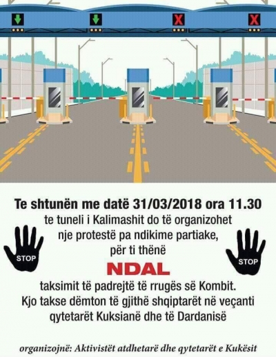 Kombi në revoltë/ Nesër të gjthë në protestë, kundër taksës në Rrugën e Kombit