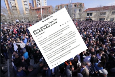 New York Times raporton LIVE protestën në Tiranë