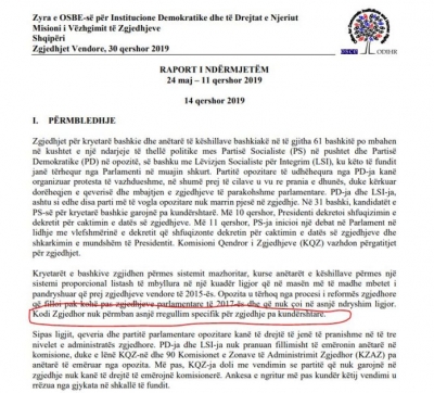 OSBE/ODIHR: Presidenti ka bërë përpjekje për gjetjen e dialogut. PS nuk njeh dekretin