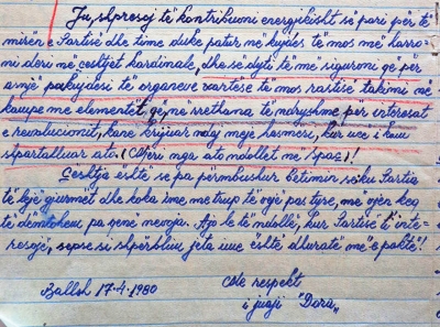 Letra e bashkëpunëtorit të Sigurimit: jetën ia dedikoj partisë, por ajo të më ruajë