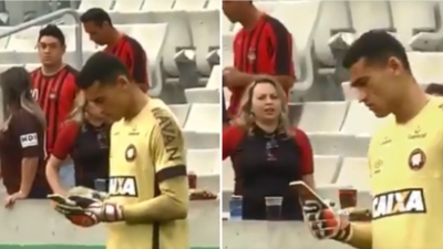 Portieri brazilian “harron” ndeshjen duke kontrolluar telefonin