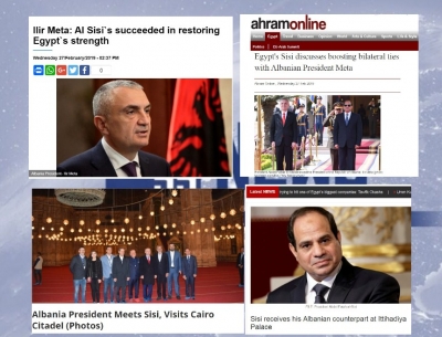 Vizita e Presidentit Meta në Egjipt, jehonë në mediat vendase