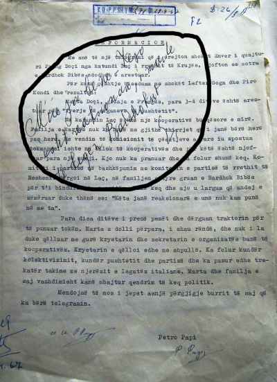 1967/Arrestimi i motrës së Bardhok Bibës. E.Hoxha: Mirë ia bënë, është reaksionare