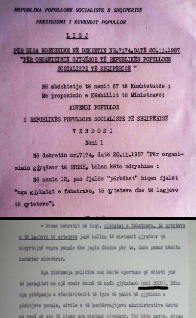 Në Shqipërinë komuniste kishte mbi 3 mijë gjykata