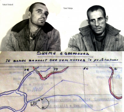 Sokol Sokoli dhe Tom Ndoja të arrestuar dhe skica e skemës së ekzekutimit të tyre 