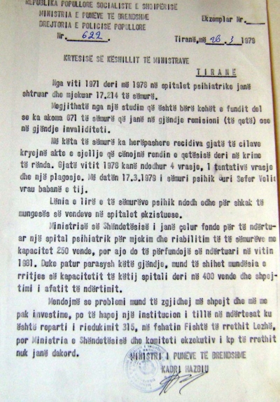 1978/Të sëmurët mendorë në Shqipëri, shifra e frikshme