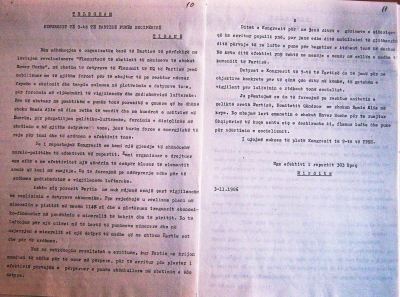 Letra e komandës së Kampit nr.303 për kongresin: kemi qëndrim të ashpër klasor ndaj armiqve, planin e tejkaluam