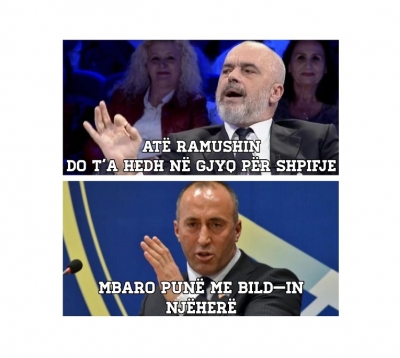 Përgjigja e Haradinajt për turpin e Ramës (meme)