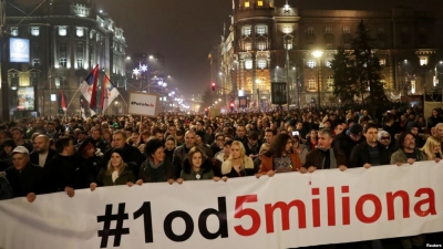 Demonstrata antiqeveritare në Beograd