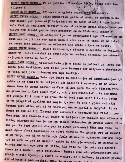 Faksimile e mbledhjes së Byrosë Politike