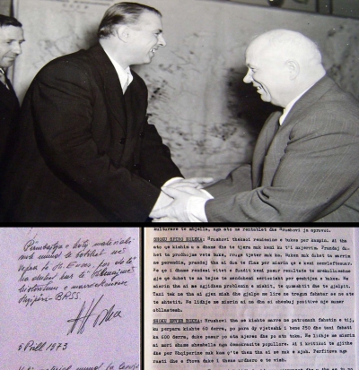 Faksilmile e bisedës së vitit 1956 dhe urdhri i vitit 1973 për censurimin e saj te &quot;veprat&quot;