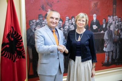 Presidenti Meta priti në një takim lamtumire Ambasadoren e Sllovenisë, znj. Lea Stançiç