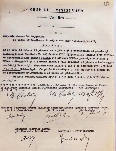 Një nga “provat” e fashikullit kundër Koliqit, VKM-ja nr.285, datë 22.2.1940