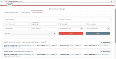 Habilajt marrin tenderat shtetëror, faqja zyrtare e QKB-së jashtë funksionit
